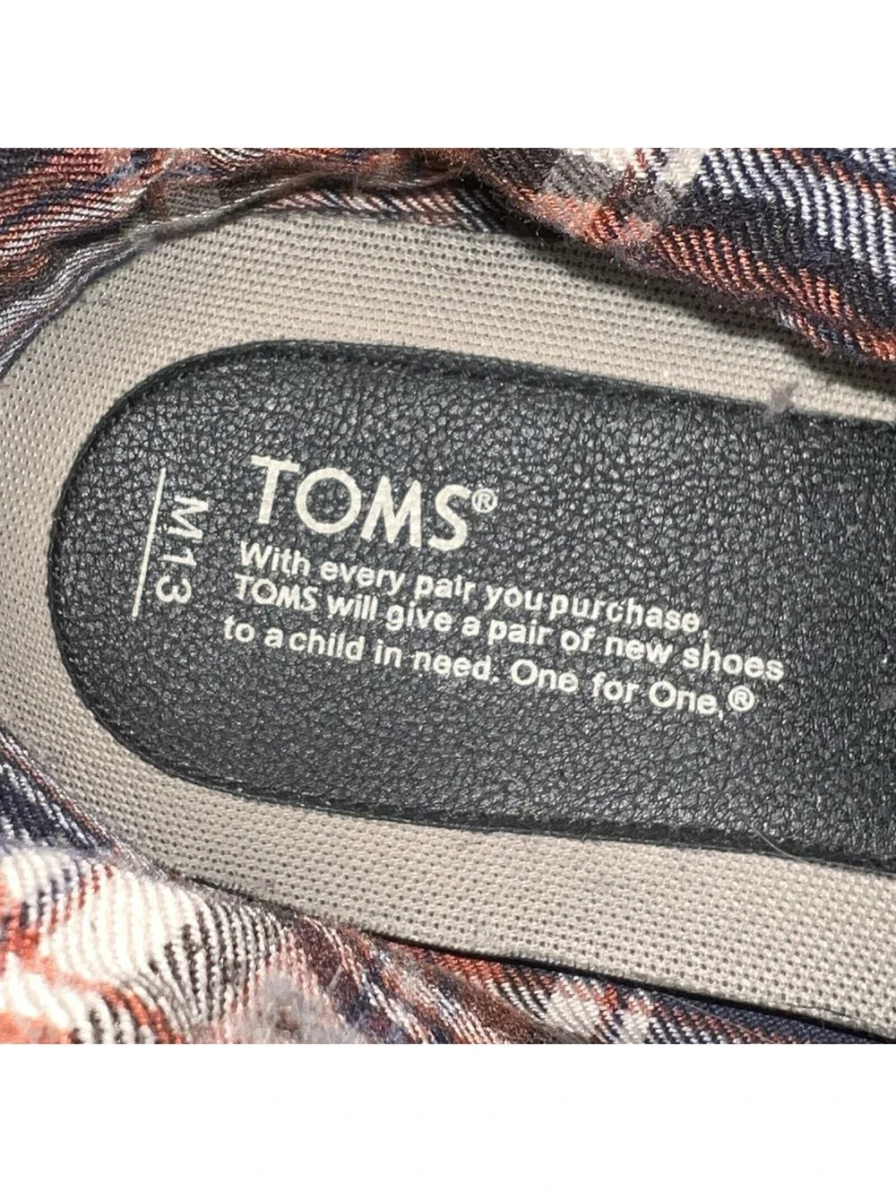 Toms Plaid Lined Men’s Leather Ankle Boots Size 13